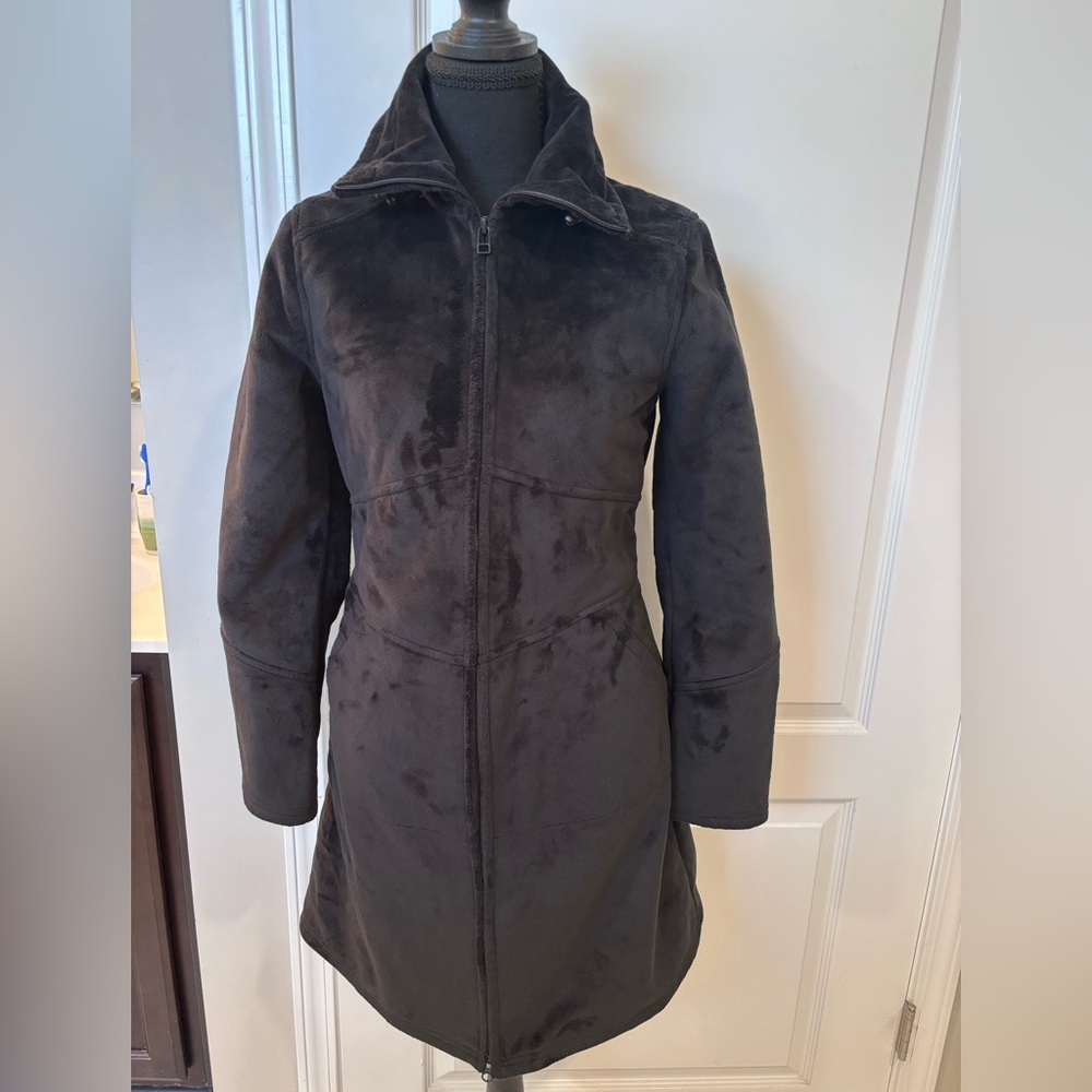 Athleta Black Minka plush Coat